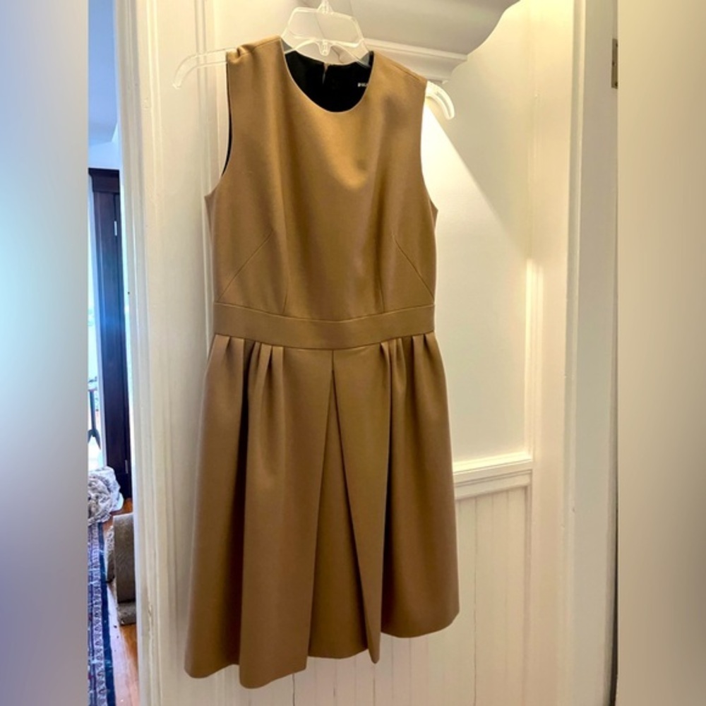 Women’s Paule Ka Camel Fit and Flare Midi Dress, Lined, Size 38